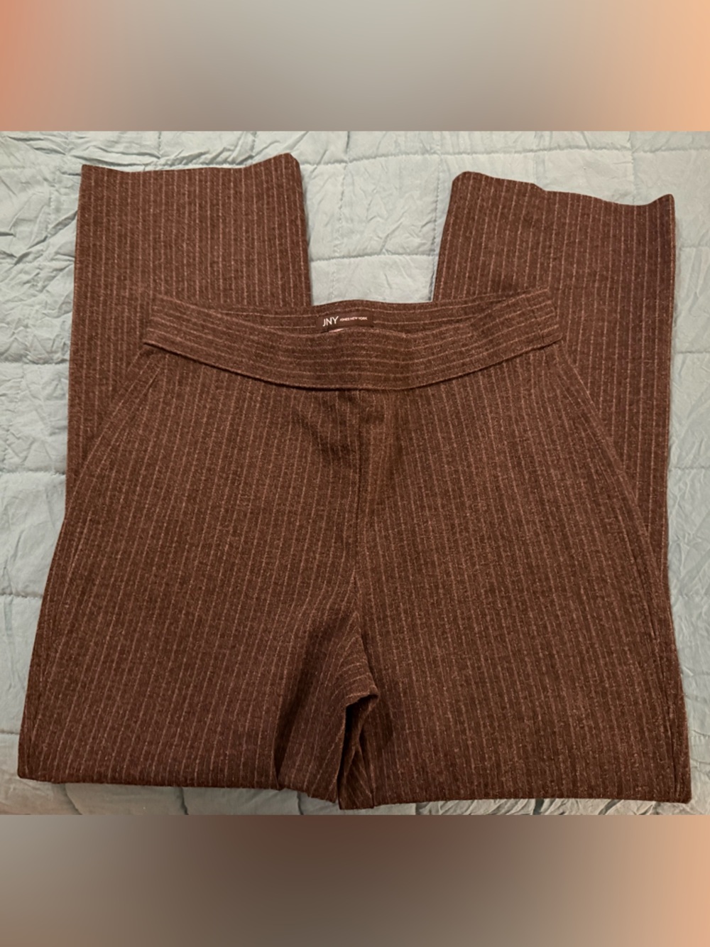 Jones New York Grey Pinstripe Straight-Leg Pants